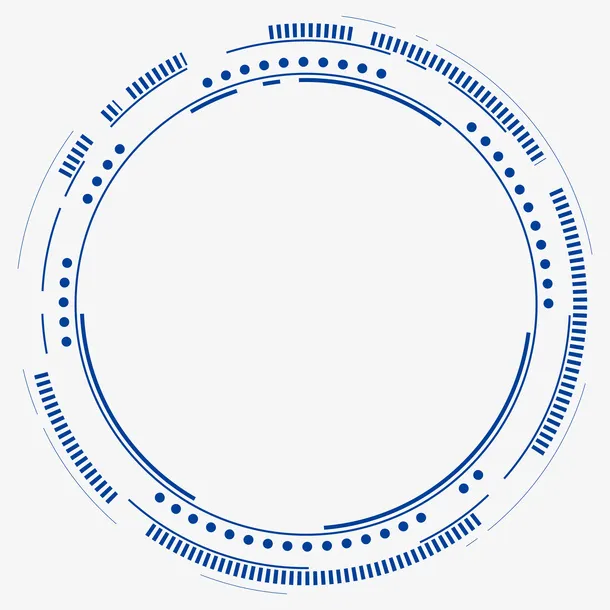 深蓝色矢量科技圆环免抠