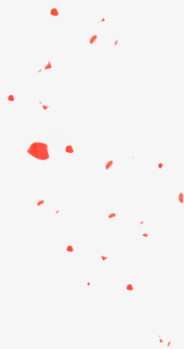 红色花瓣设计效果海报植物免抠