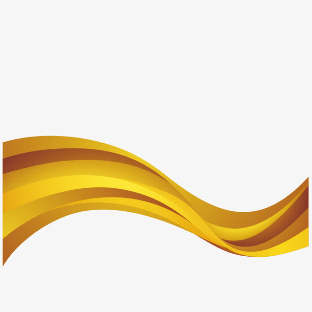 矢量金色装饰彩带免抠