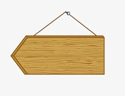 唯美淘宝复古箭头吊牌指示牌免抠