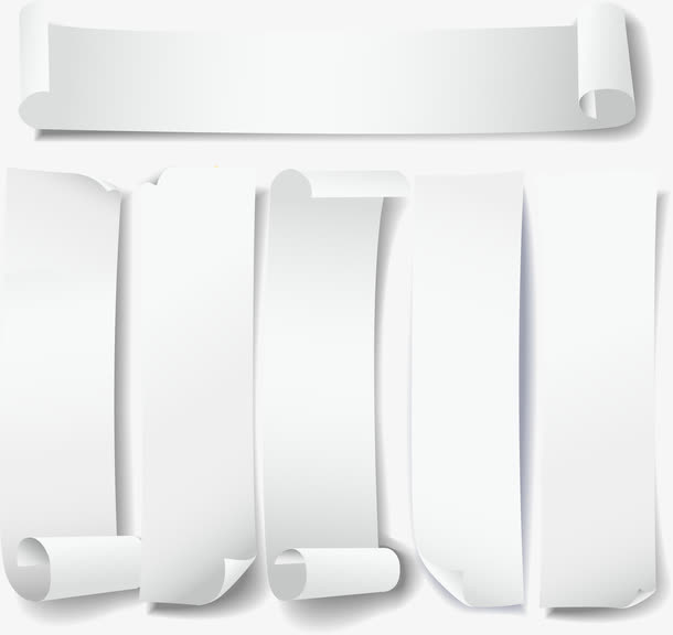 空白白色卷纸矢量素材免抠