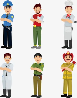 矢量手绘职业人物免抠