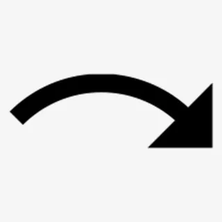 右转黑色线性箭头免抠