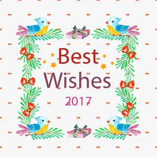 水彩花鸟边框免抠