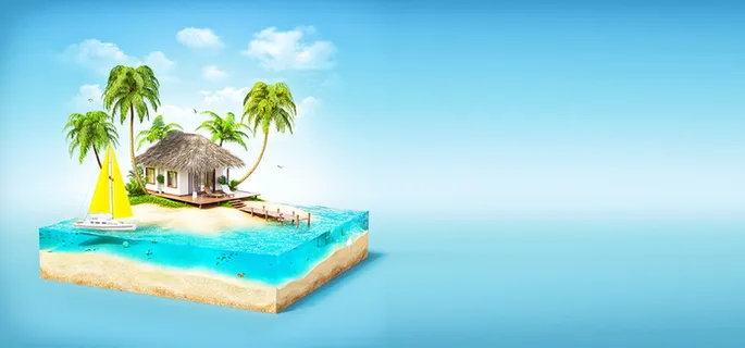 创意岛屿背景高清