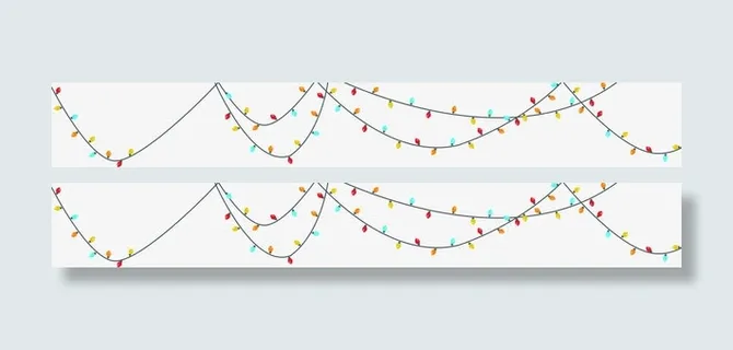 新年元旦串灯创意免抠