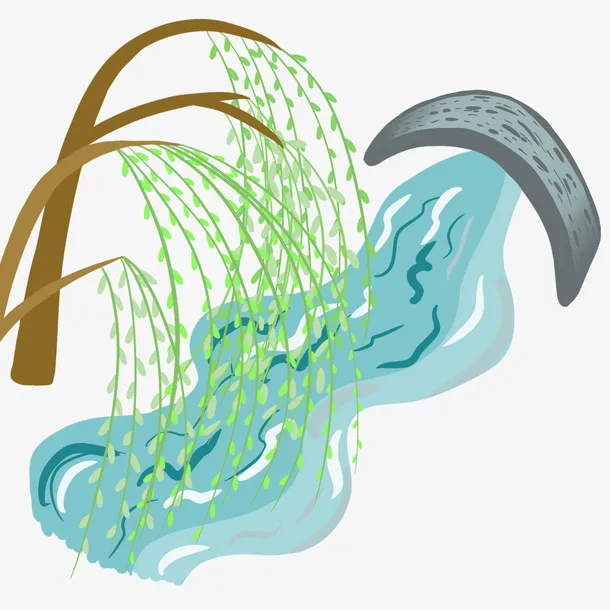 春天树叶插画图免抠