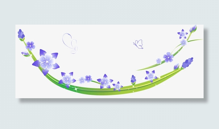 蓝色花朵底纹免抠