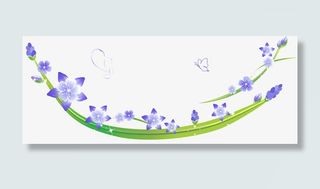 蓝色花朵底纹免抠