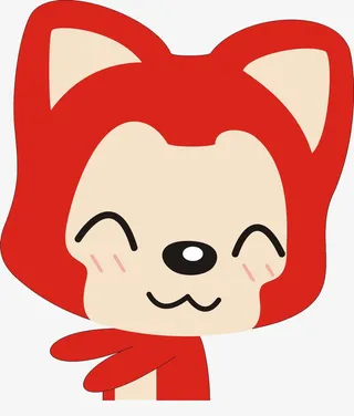 卡通红色可爱阿狸布偶免抠