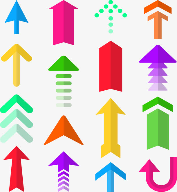16款彩色箭头矢量素材免抠