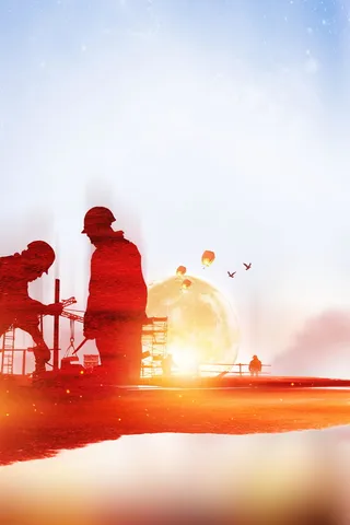 五一劳动节劳动光荣背景素材高清