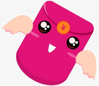 玫红红包装饰免抠