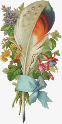 卡通花图案复古花纹 花束免抠