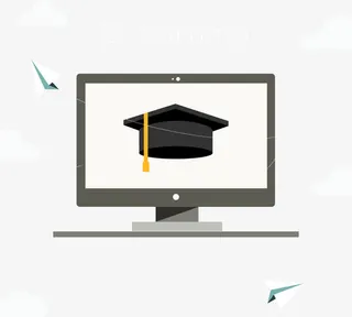 矢量网络在线学习课程png免抠标签元素