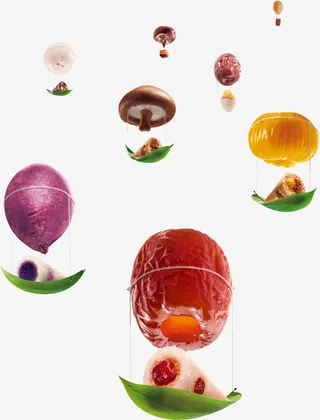 创意粽子热气球蔬菜板栗红枣免抠