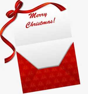 红色圣诞节蝴蝶贺卡免抠