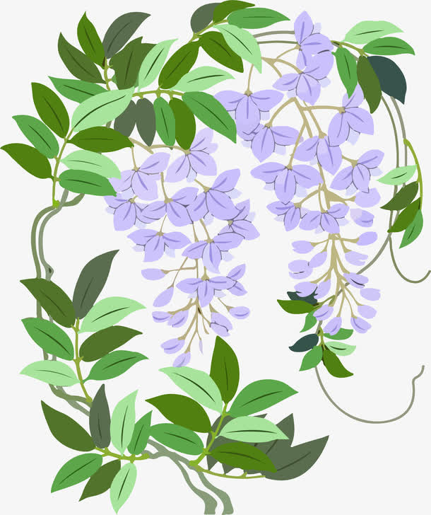 底纹紫藤免抠