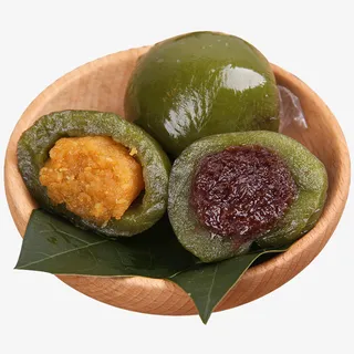 咸蛋黄肉松豆沙青团免抠