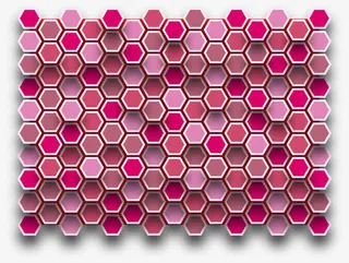 红色几何蜂窝网格矢量图免抠