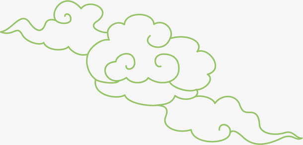 绿色艺术云纹设计免抠