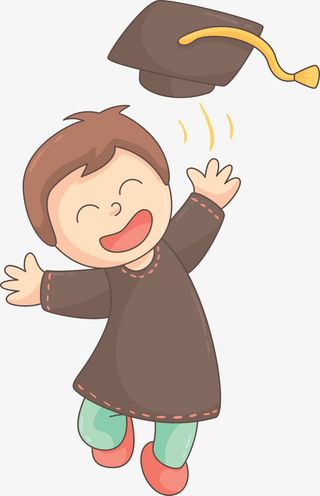 穿学士服的卡通人物免抠