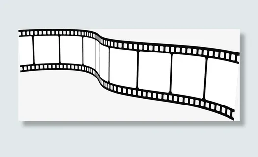 黑色简约电影胶带免抠