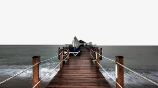 海滨栈桥摄影免抠