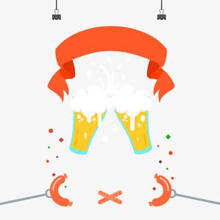 美味碰杯啤酒啤酒节海报矢量图免抠