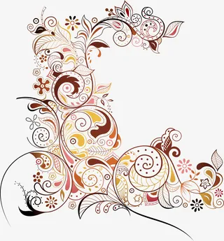 文艺风棕色藤蔓装饰免抠