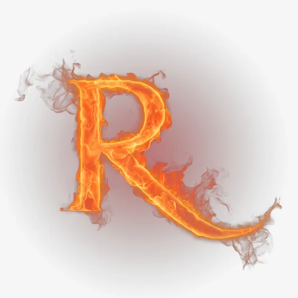 火焰效果字母R免抠