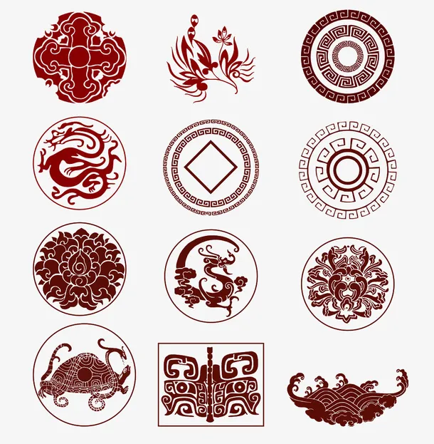 中国风格装饰图案免抠