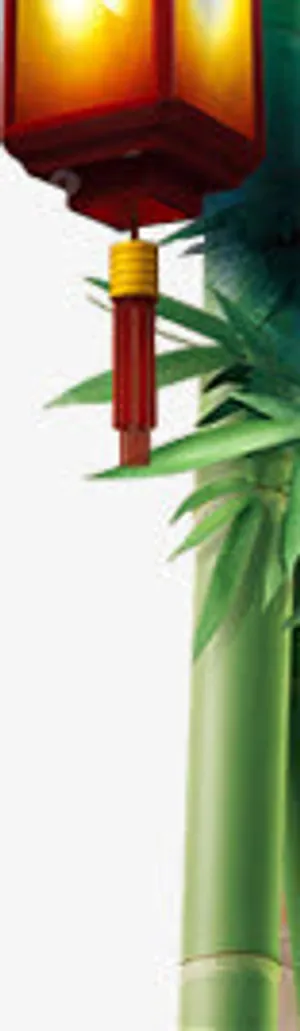 古典灯笼竹干七夕免抠