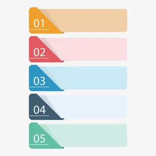 彩色数字商务标签免抠标签元素