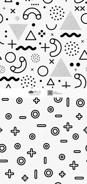 扁平手绘形状黑白扁平免抠