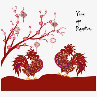 鸡年 春节 新年 喜庆免抠