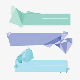 淡色结晶横幅矢量素材免抠