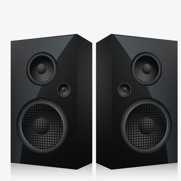 黑色立体音响矢量素材免抠