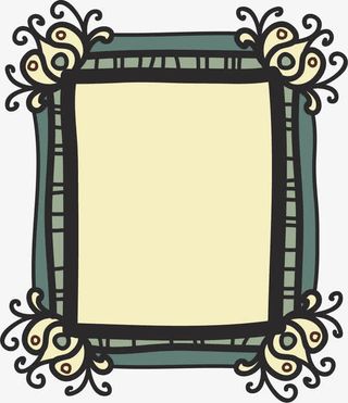 复古花纹边框免抠