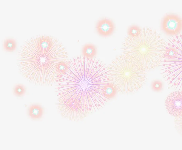 璀璨烟花开业海报免抠