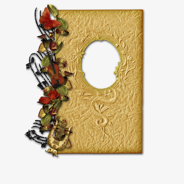 欧式花卉相框免抠