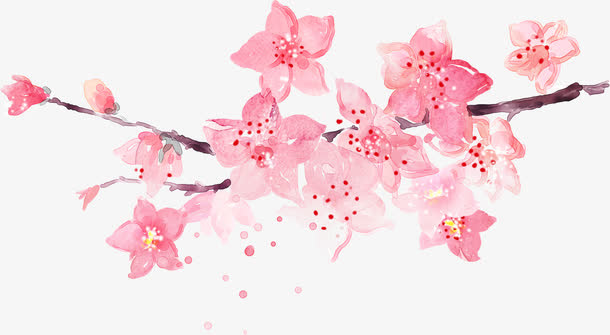 合成红色的桃花效果素材免抠