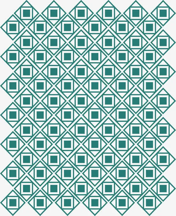 绿色四边形花纹免抠