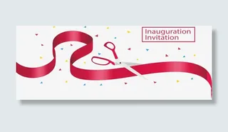 剪彩红丝带免抠