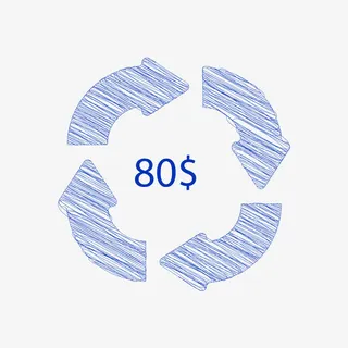 四个弯曲循环商务箭头免抠