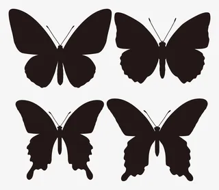 蝴蝶剪影PNG图片免抠