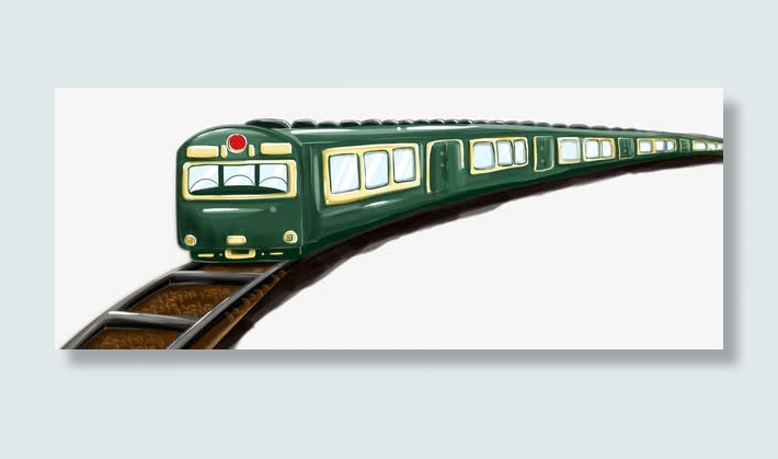 手绘装饰火车插画素材免抠