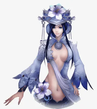 手绘性感女子免抠