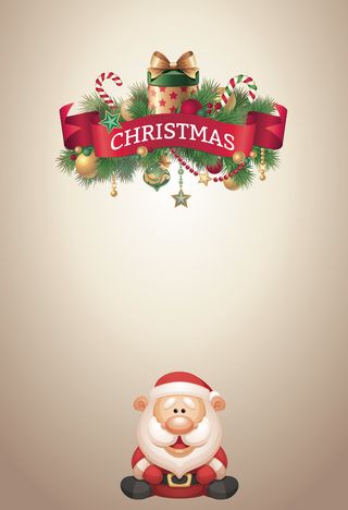 纯色圣诞老人艺术字海报背景素材高清