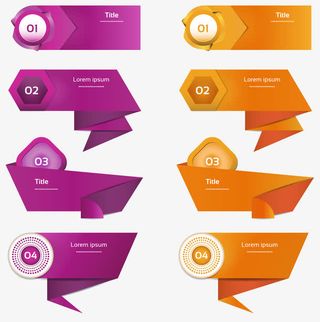 精美的折纸时尚标签免抠